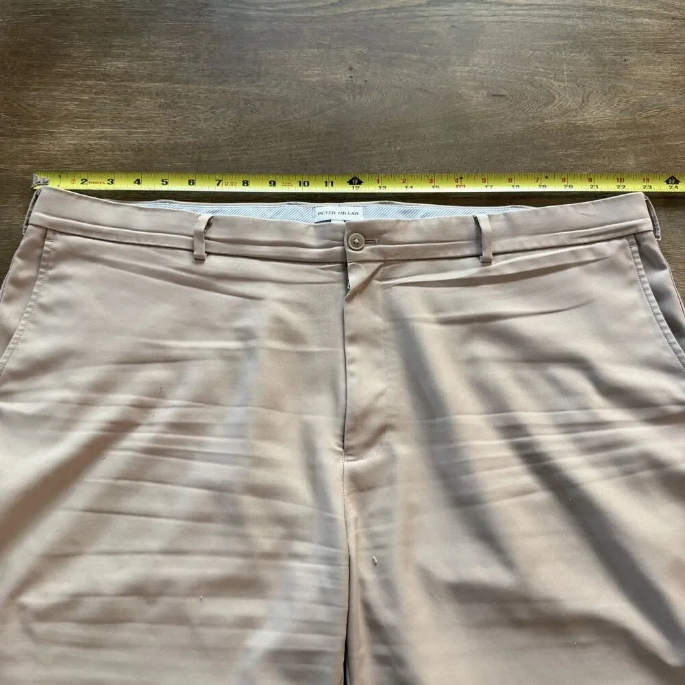 Peter Millar Salem Classic Fit Khaki Chino Shorts Men 44 Golf Preppy Stretch